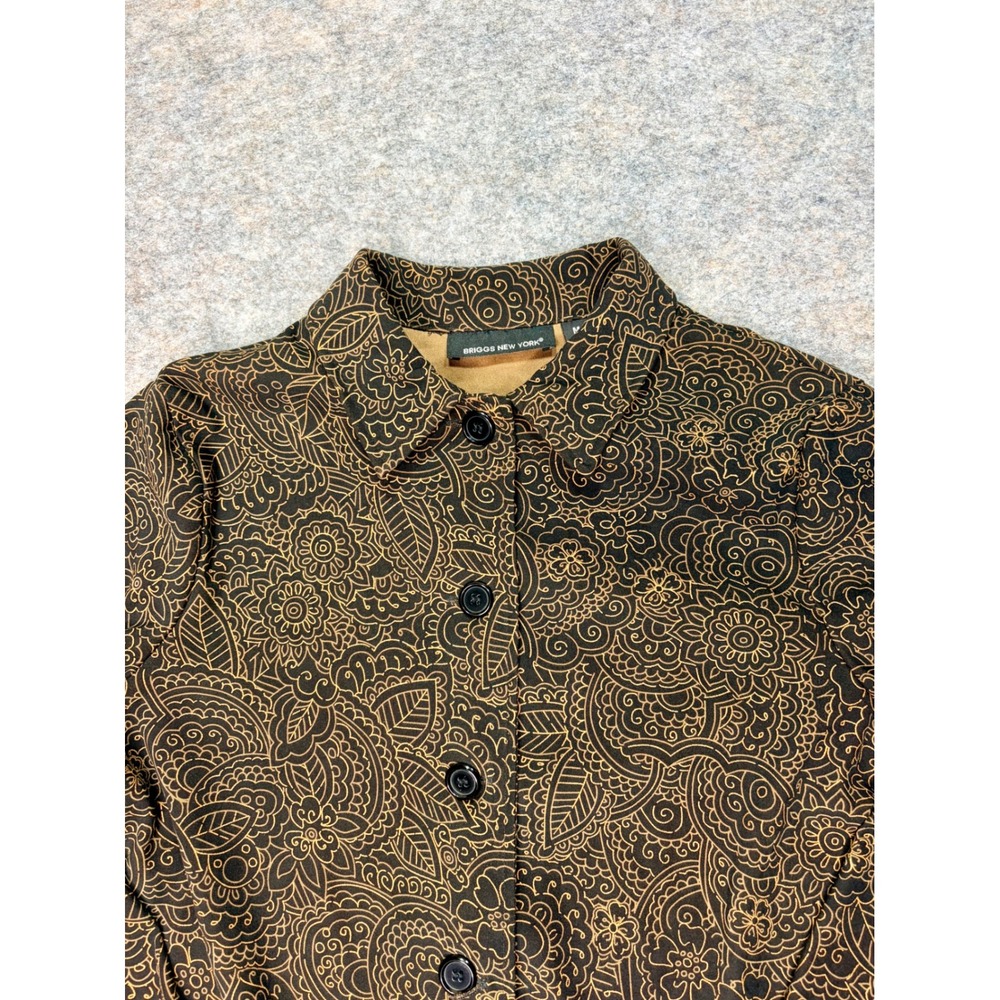 Briggs‎ New York Paisley Print Long Sleeve Button Down Jacket - M